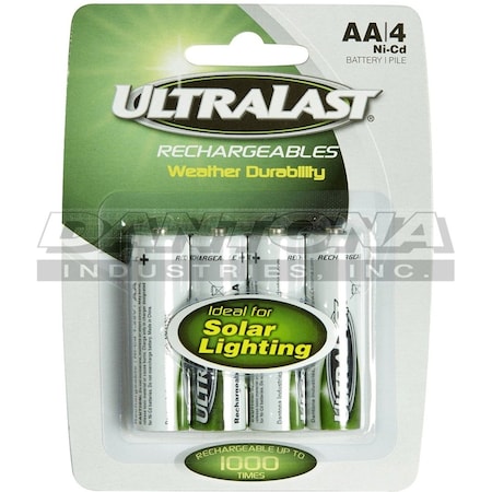 Dantona Ultralast Battery - Battery Rechargeable - 600 mAh - 1.2 V DC - 4 / Pack ULN4AASL